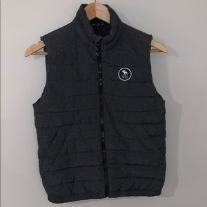 Boys Abercrombie Gray Puffy Vest